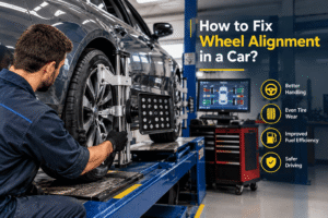 Wheel Alignment Guide in the Garage
